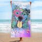 Preview: Strandtuch, Badetuch, Saunatuch mit buntem Hundemotiv in digitaler Popart mit Hunde Motiv Momo